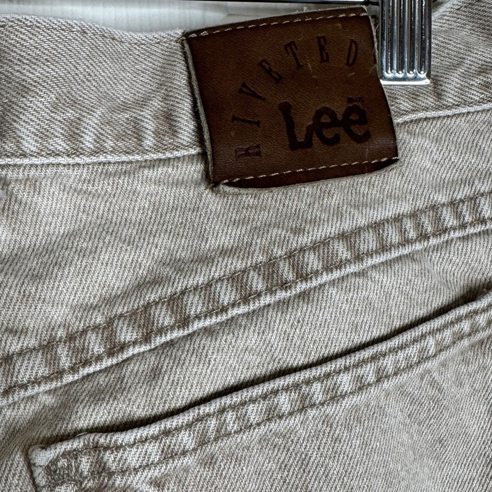 Vintage Lee Riveted High Rise Tan Jeans Denim Pants Women's Size 14 - Picture 9 of 10